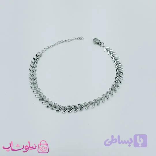 دستبند زنانه طرح گندم نقره ای رنگ کد 792 — تصویر 1