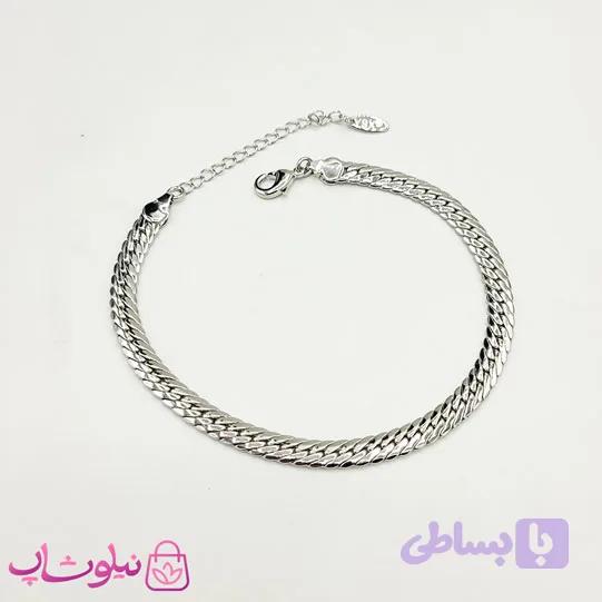 پابند زنانه YSX مدل کارتیه کوبیده نقره ای کد 1791 — تصویر 1