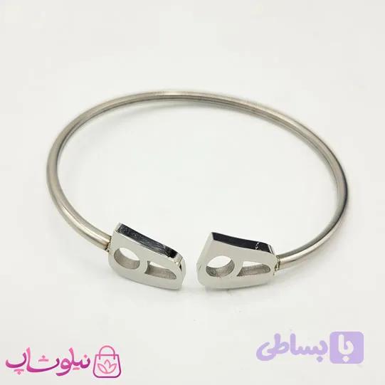 دستبند دخترانه نیمانی استیل نقره ای