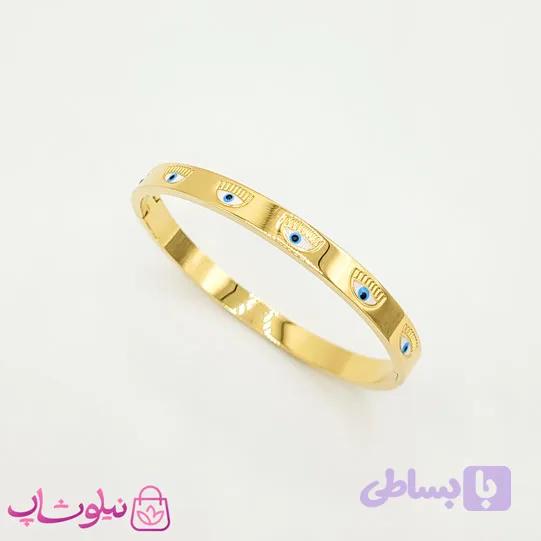 دستبند زنانه کیارا فرانی طرح چشم طلایی کد 198 — تصویر 1