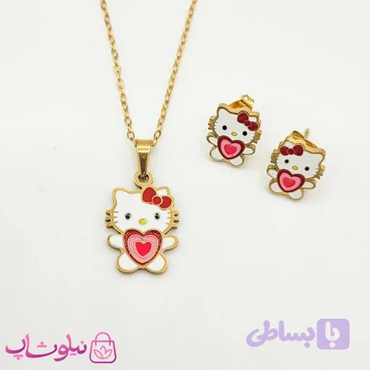 نیم ست کودکانه هلوکیتی مدل قلب کد 1291 — تصویر 1