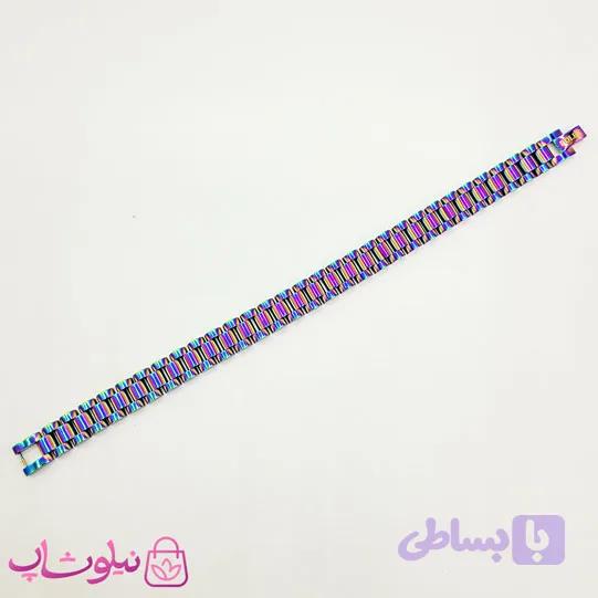 دستبند مردانه زنانه استیل طرح رولکس هولوگرامی کد 4891 — تصویر 1