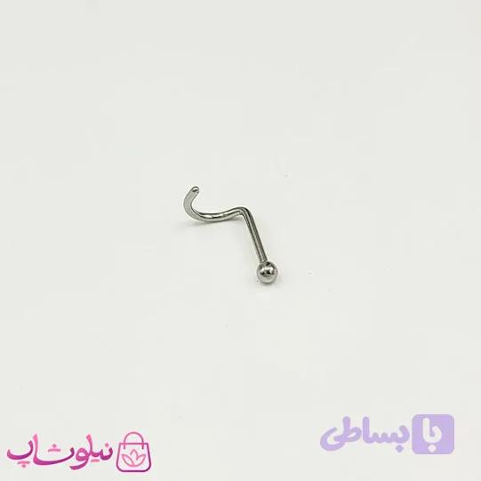 پیرسینگ بینی دایره بدون نگین نقره ای کد 105