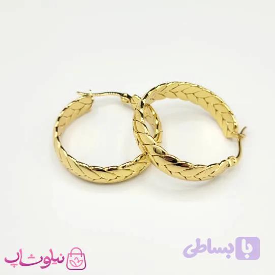گوشواره زنانه حلقه ای طرح گندم کد 891