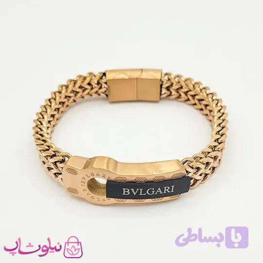 دستبند مردانه زنجیری مدل بولگاری رزگلد کد 211-6 — تصویر 1