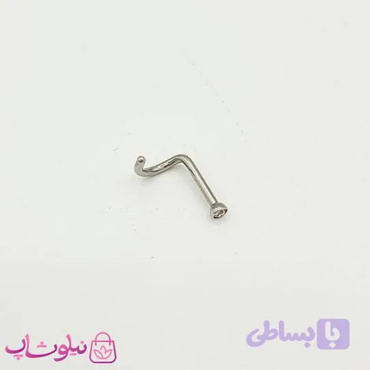 پیرسینگ بینی نگین ریز نقره ای کد 199
