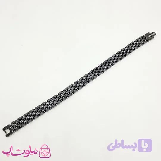 دستبند مردانه رولکس مشکی استیل کد 750 — تصویر 1