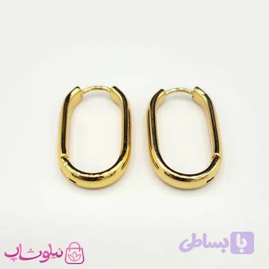 گوشواره زنانه ساده مدل بیضی شکل کد 1193