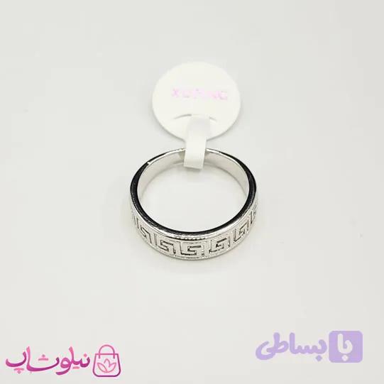 انگشتر زنانه ژوپینگ نقره ای مدل ورساچه کد 179