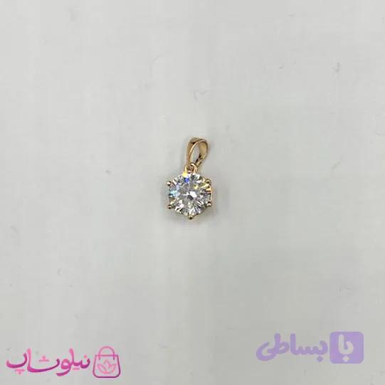 آویز گردنبند زنانه ژوپینگ طرح تک نگین سفید قطر 9 میل کد 199