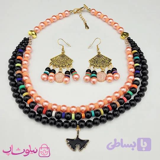 ست گردنبند و گوشواره زنانه دستساز برند N&SH مدل سرخپوستی کد 550