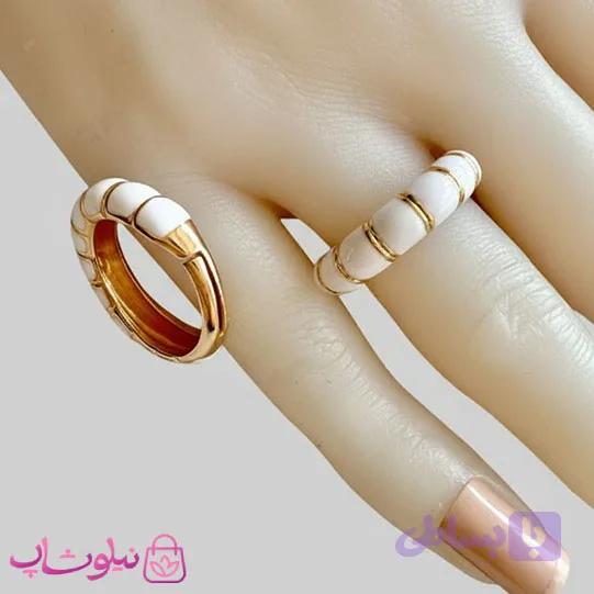 انگشتر زنانه ysx مدل حلزونی سفید فری سایز کد 2591