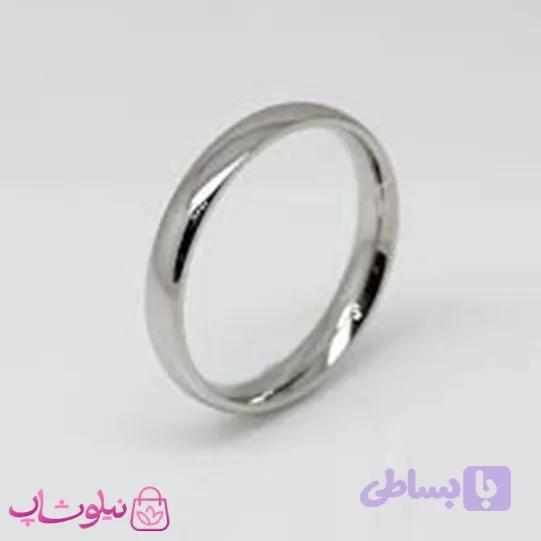 حلقه یا رینگ استیل ساده نقره ای عرض 3 میل کد 791