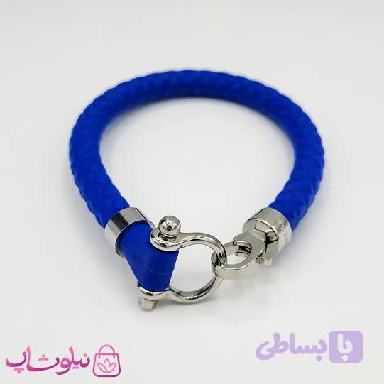 دستبند امگا رابر آبی کاربنی مردانه زنانه کیفیت مستر کد 1100 — تصویر 1