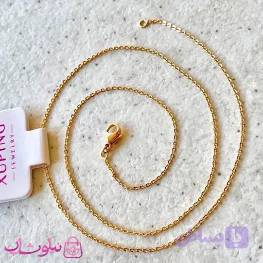 زنجیر زنانه ژوپینگ طلایی مدل دیپلمات 45 سانت کد 2991