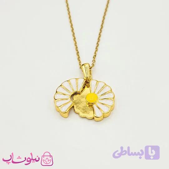 گردنبند دخترانه بازشو طرح گل طلایی کد 1288 — تصویر 1