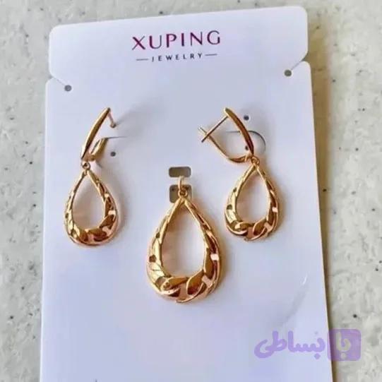 نیم ست زنانه ژوپینگ طرح اشکی طلایی کد 5491