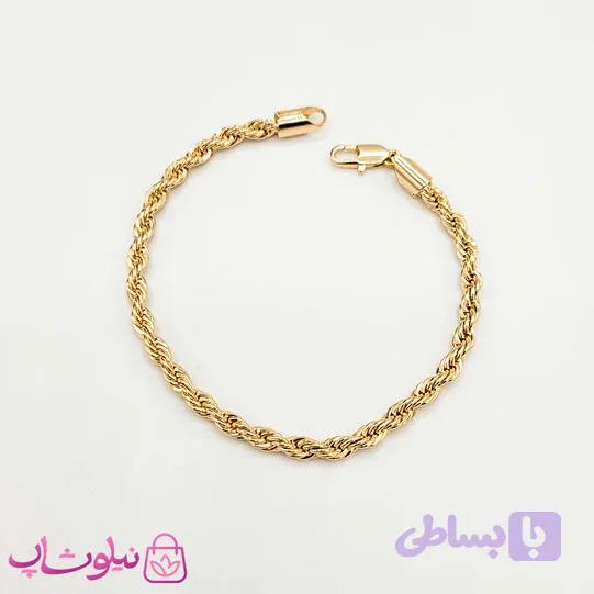 دستبند زنانه طنابی ژوپینگ طول 19 سانت و عرض 4 میل کد 3191 — تصویر 1