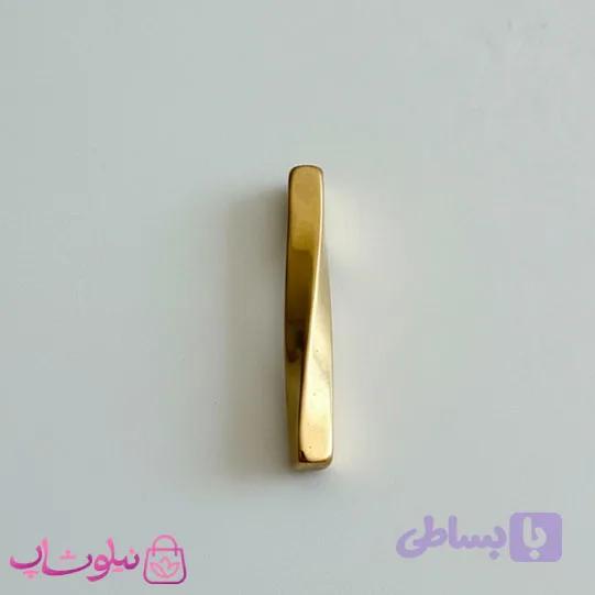 گردنبند مردانه مدل مکعب عشق مارپیچ طلایی استیل کد 120 — تصویر 1