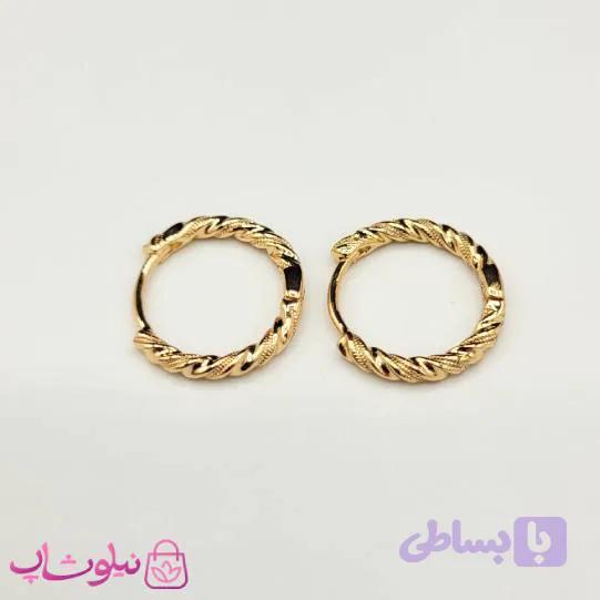 گوشواره حلقه ای زنانه ژوپینگ طرحدار قطر 1.5 سانت کد 891 — تصویر 1