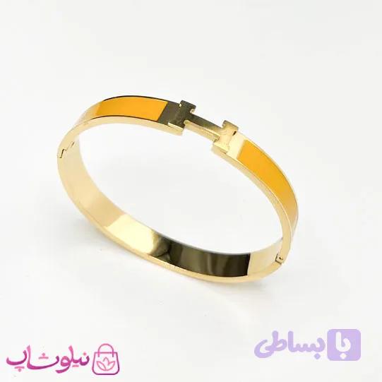 دستبند زنانه ظریف هرمس رنگ خردلی کد 200