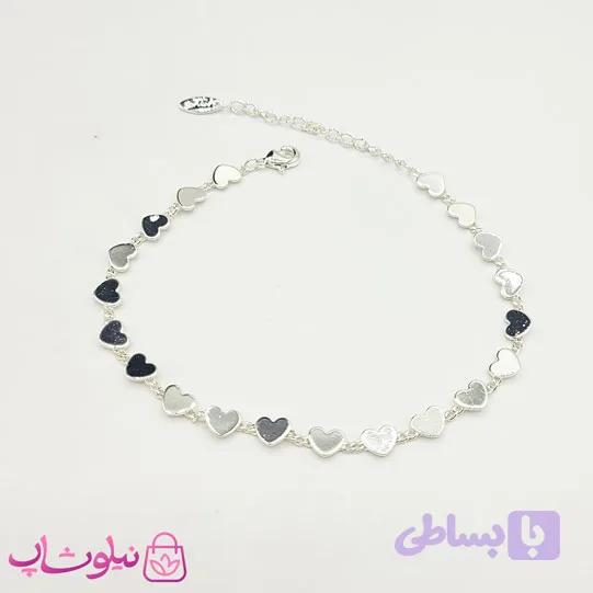 پابند دخترانه YSX مدل قلبی متصل نقره ای کد 1394 — تصویر 1