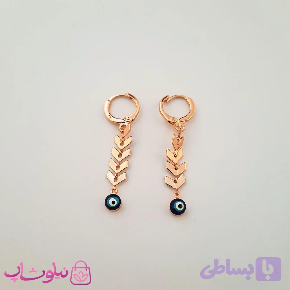گوشواره آویز زنانه زد جی جولری مدل چشم نظر کد 1907 — تصویر 1