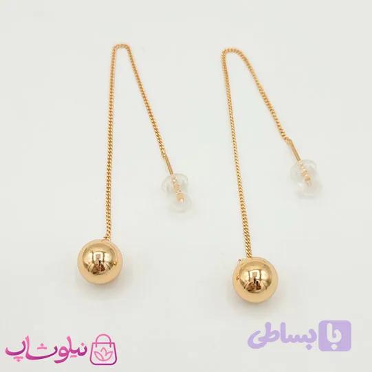 گوشواره بخیه ای ژوپینگ مدل توپی کد 110