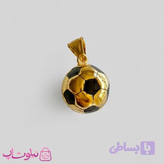 گردنبند پسرانه مدل توپ فوتبال طلایی مشکی کد 280 — تصویر 1