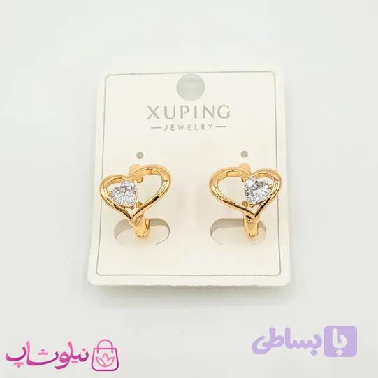 گوشواره زنانه ژوپینگ مدل قلب نامنظم کد 791 — تصویر 1