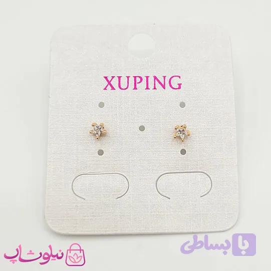 گوشواره ریز میخی ژوپینگ طلایی — تصویر 1