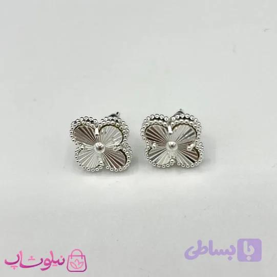 گوشواره میخی دخترانه طرح ونکلیف فول آبکاری نقره کیفیت مستر کد 450