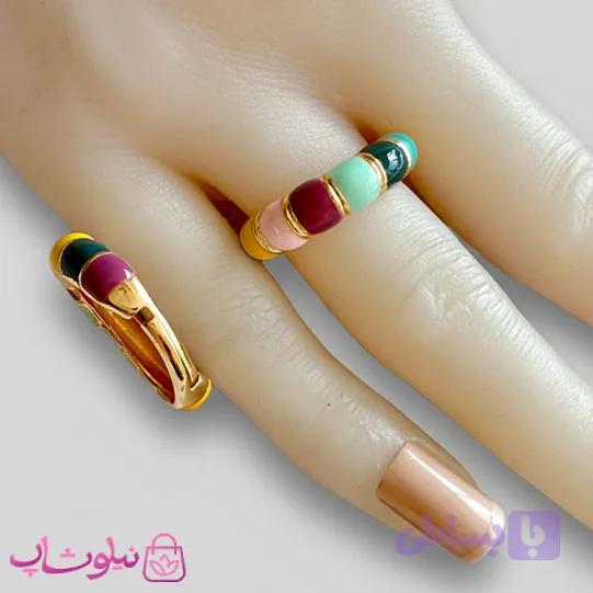 انگشتر زنانه ysx مدل حلزونی چند رنگ فری سایز کد 2591