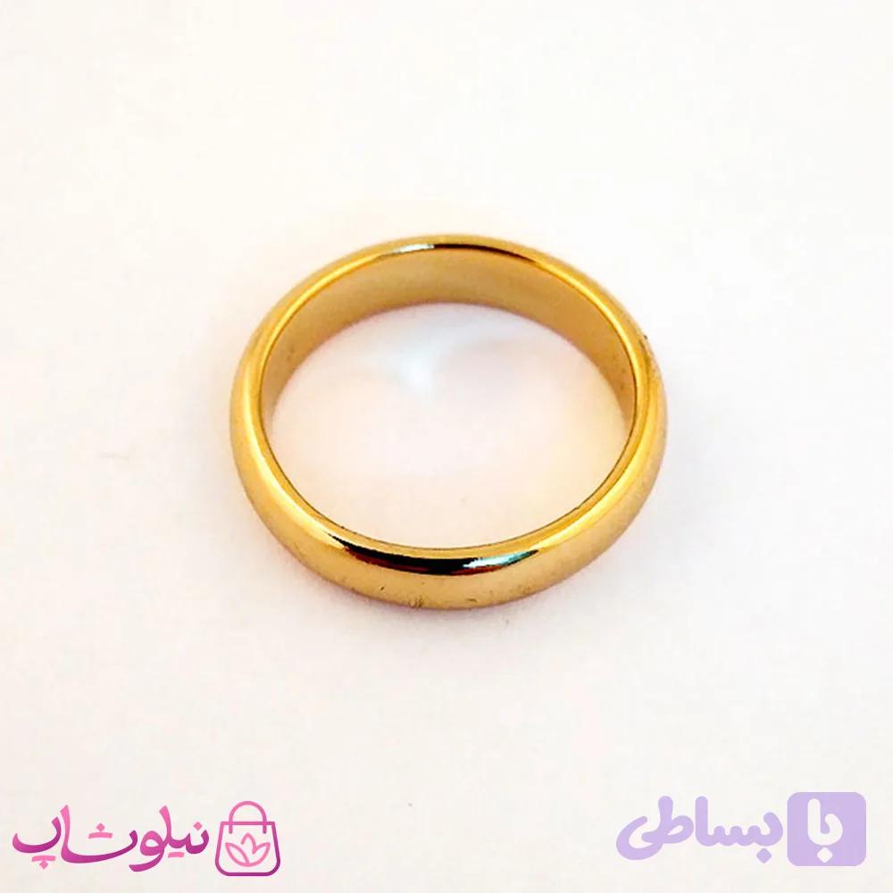 حلقه یا رینگ ساده طلایی ژوپینگ عرض 4 میل کد 230