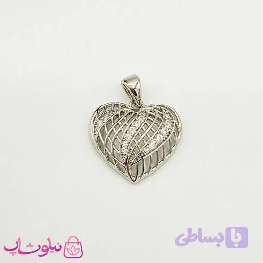 پلاک دخترانه ژوپینگ مدل قلب نقره ای کد 791