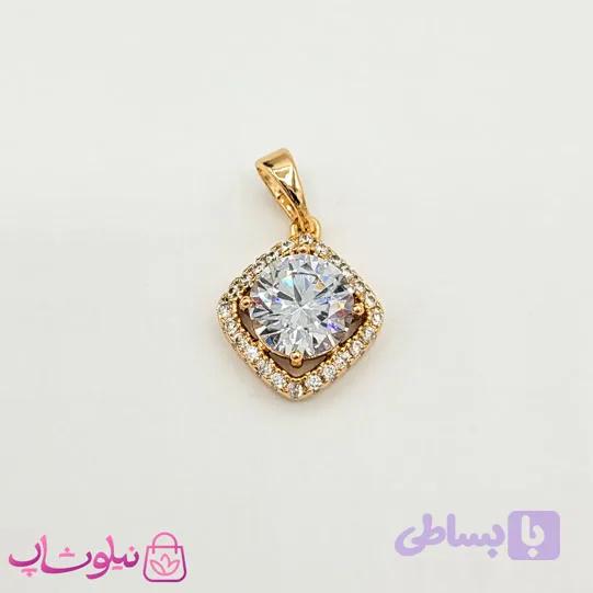 پلاک ظریف ژوپینگ مدل لوزی سفید کد 891