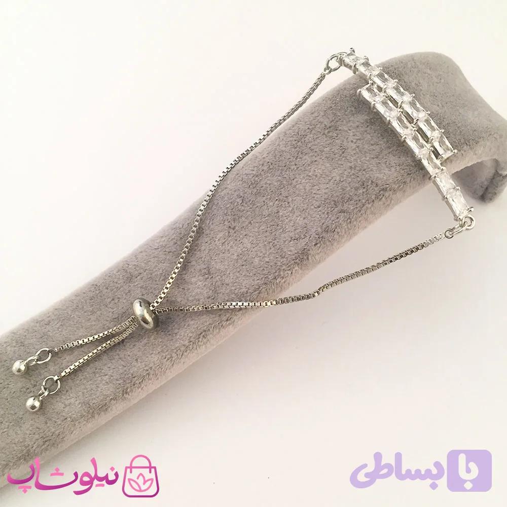 دستبند زنانه مارشالی سیلور طرح فشن کد 1062-2 — تصویر 1