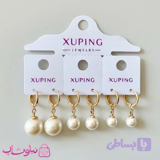 پک گوشواره سه تایی ژوپینگ مدل مروارید آویز کد 8991
