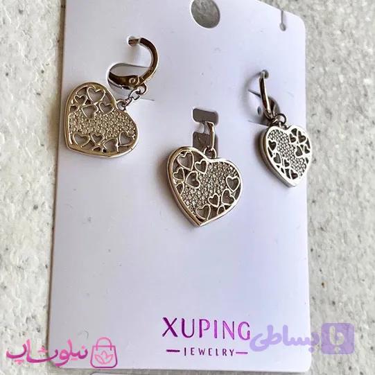 نیم ست زنانه طرح کارتیه نقره‌ ای