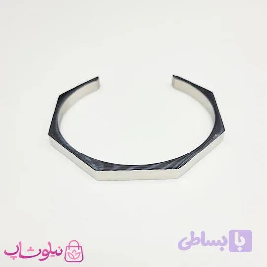دستبند بنگل مردانه مدل سون نقره ای رنگ کد 450 — تصویر 1
