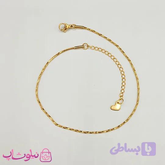 پابند زنانه طلایی مدل مارپیچ استیل کد 798 — تصویر 1