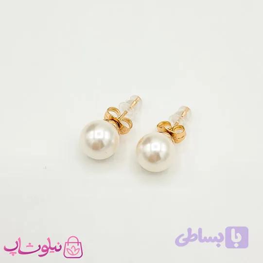 گوشواره میخی دخترانه ژوپینگ مرواریدی کد 599 — تصویر 1