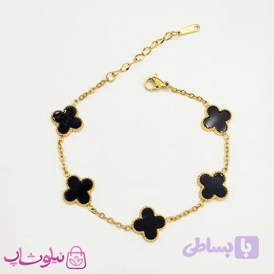 دستبند دخترانه مدل ونکلیف مشکی کد 1497 — تصویر 1