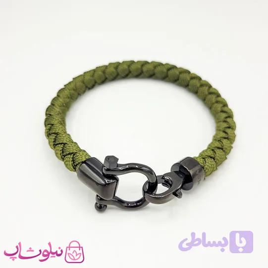 دستبند امگا کنفی مردانه سبز قفل مشکی کیفیت مستر کد 1100 — تصویر 1