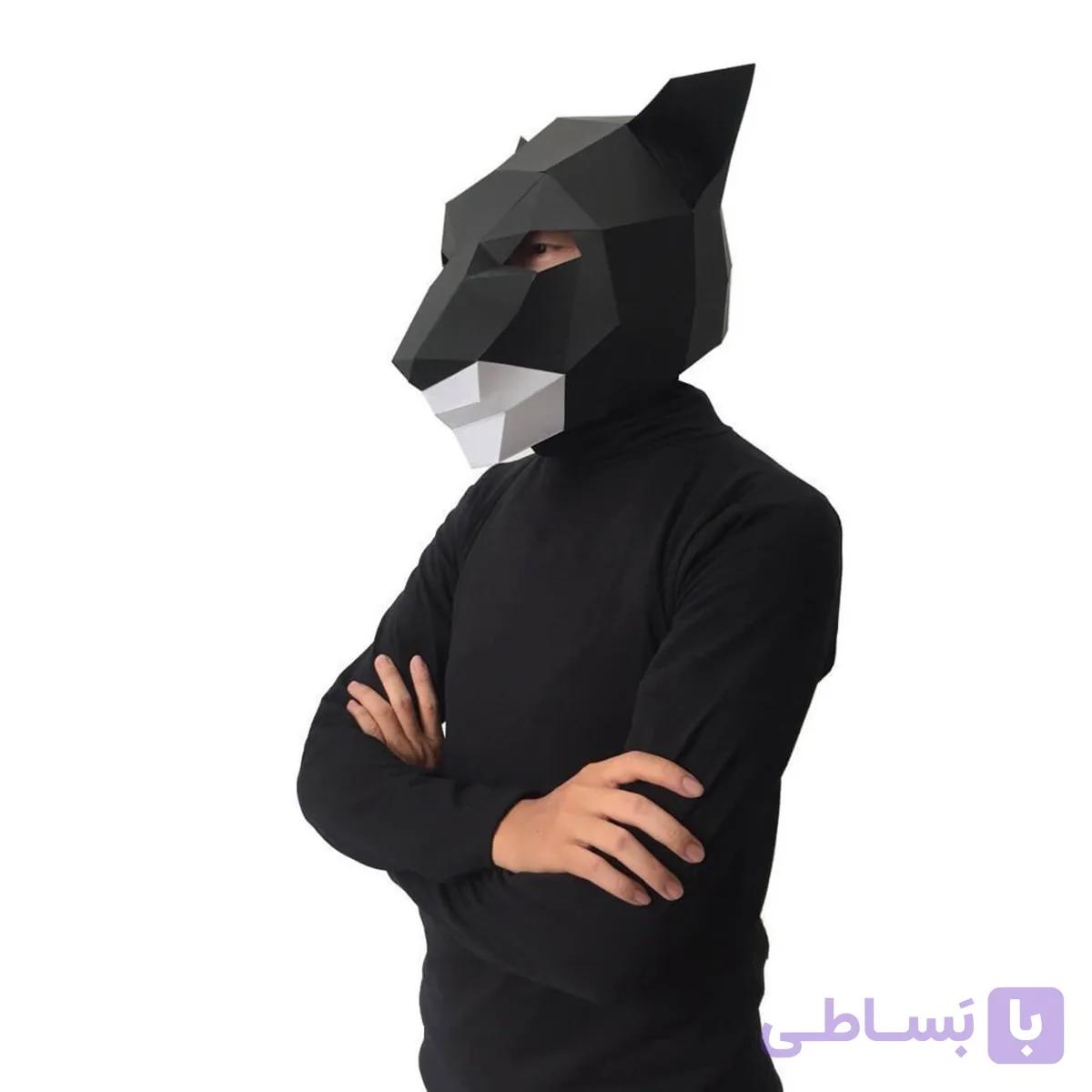 ماسک صورت اوریگامی مدل پلنگ سیاه — تصویر 1