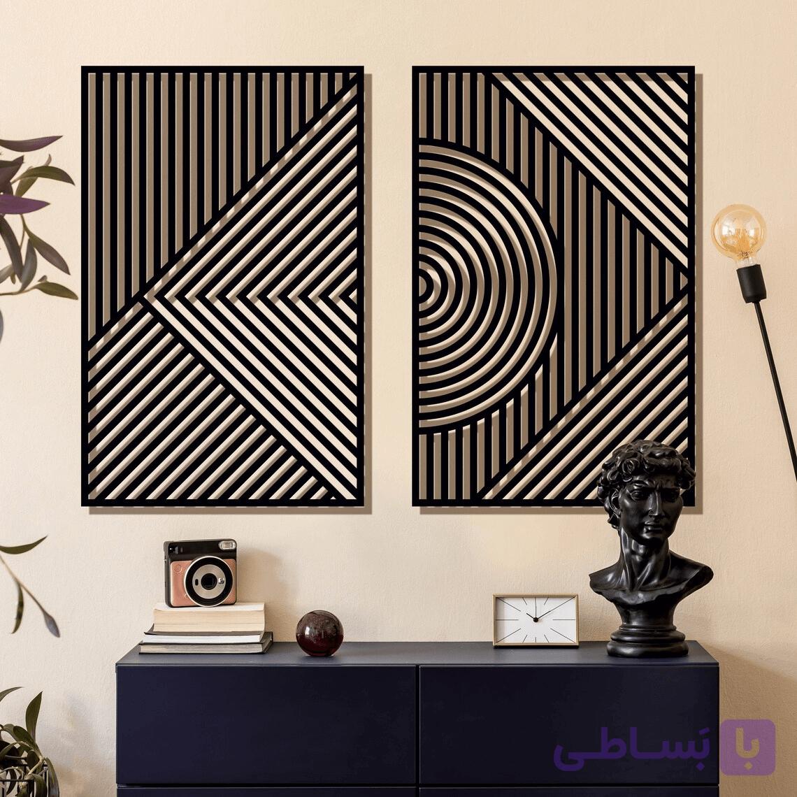 تابلو دیواری چند تکه هندسی — تصویر 1