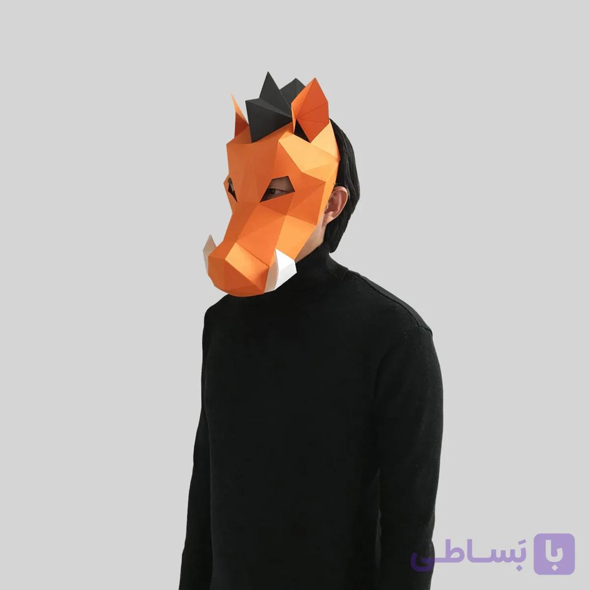 ماسک نیم صورت اوریگامی خوک — تصویر 1