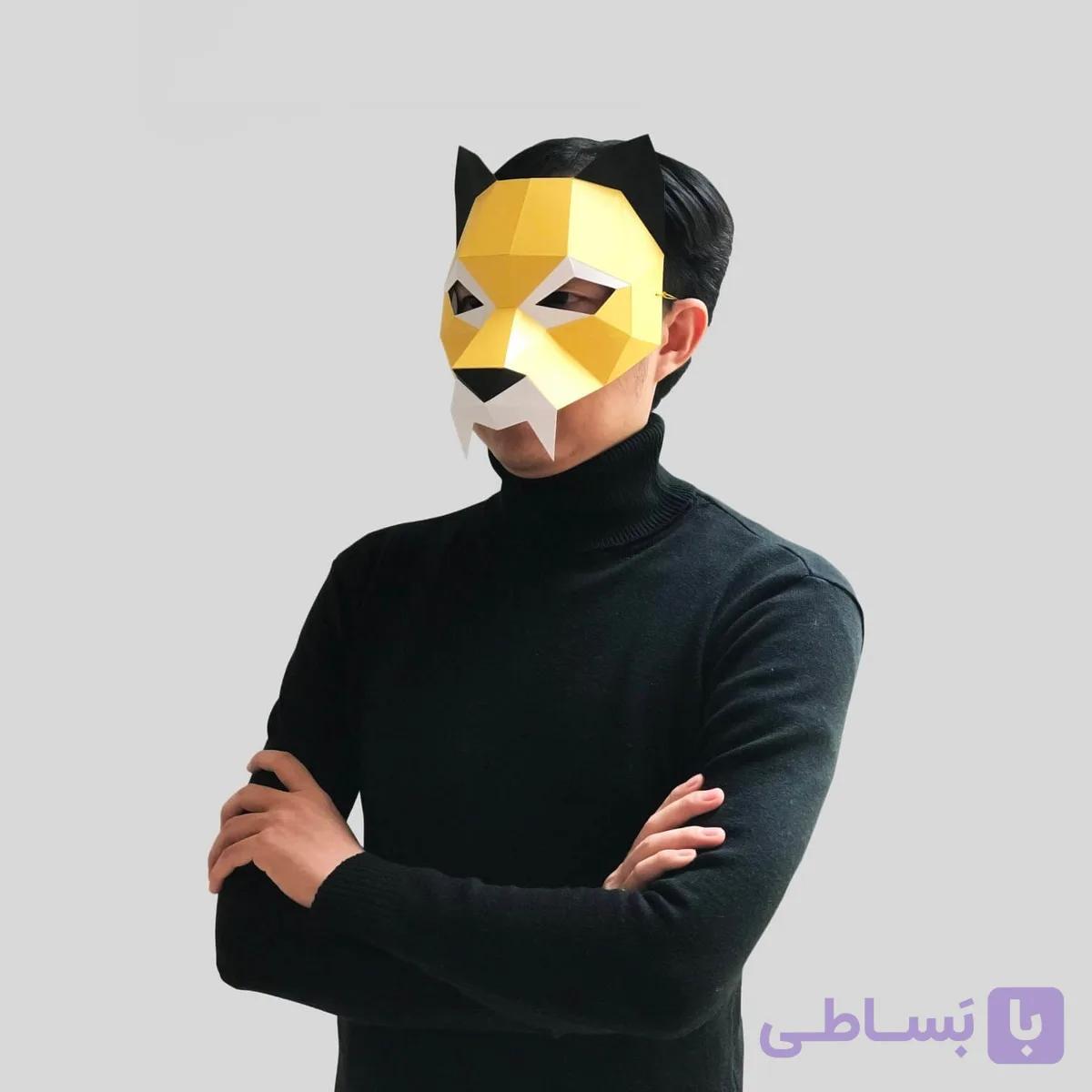 ماسک نیم صورت اوریگامی ببر — تصویر 1