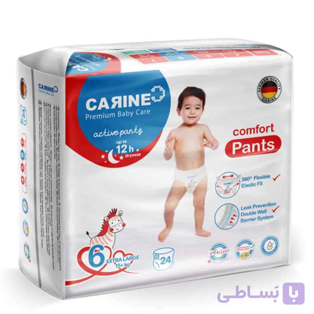 پوشک شورتی کارین Carine سایز 6 بسته 24 عددی