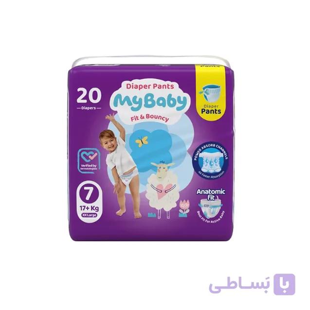 پوشک مای بیبی شورتی سایز 7 بسته 20 عددی — تصویر 1